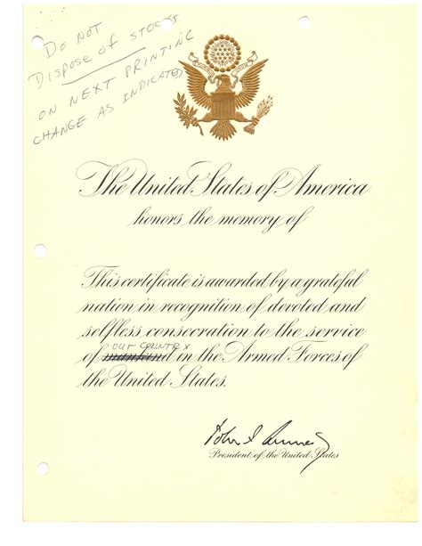 VA - Burial Benefits - Presidential Memorial Certificates