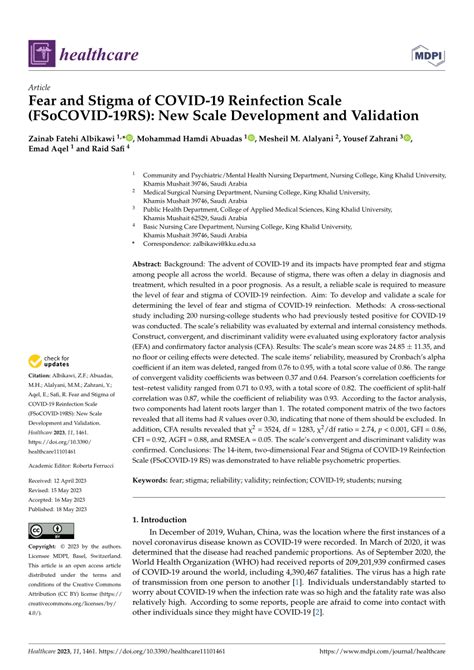 Validation of the Workplace COVID-19 Knowledge and Stigma - wintechmobiles.com