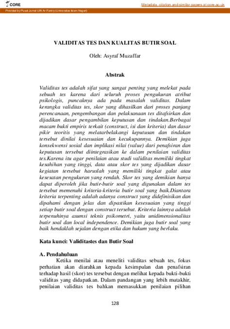 VALIDITAS TES DAN KUALITAS BUTIR SOAL - wintechmobiles.com