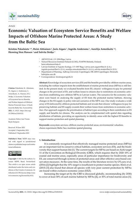 Valuation of ecosystem services in marine protected areas: A ... - raincitystudios.com