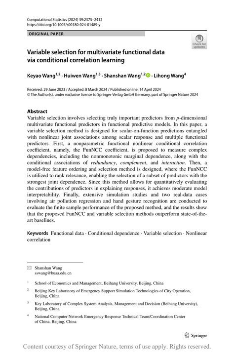 Variable Selection Methods for Multivariate, Functional, and Complex ... - wintechmobiles.com