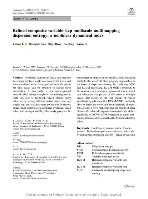 Variable-step fine-grained multi-feature dispersion entropy with multi ... - raincitystudios.com