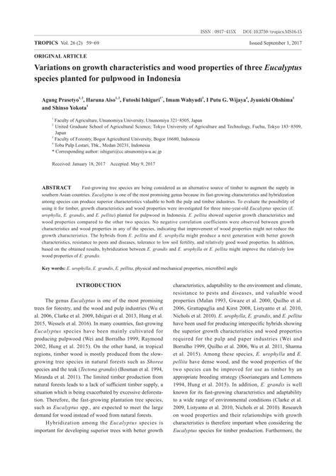 Variations on growth characteristics and wood properties of three ... - raincitystudios.com