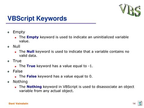 VBScript - Nothing Keyword