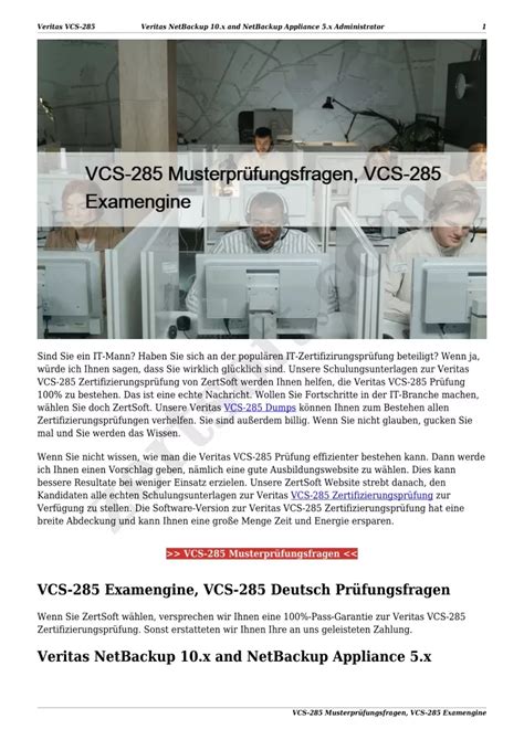 VCS-285 Übungsmaterialien