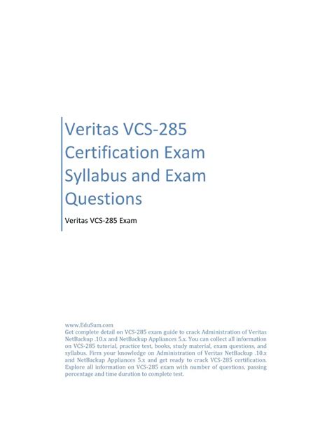 VCS-285 Exam Fragen
