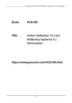 VCS-285 PDF Testsoftware