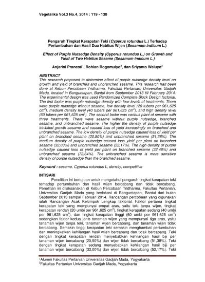 Vegetalika Vol.3 No.4, 2014 : 107 - 118 Pengaruh Macam Media dan … - balustradellc