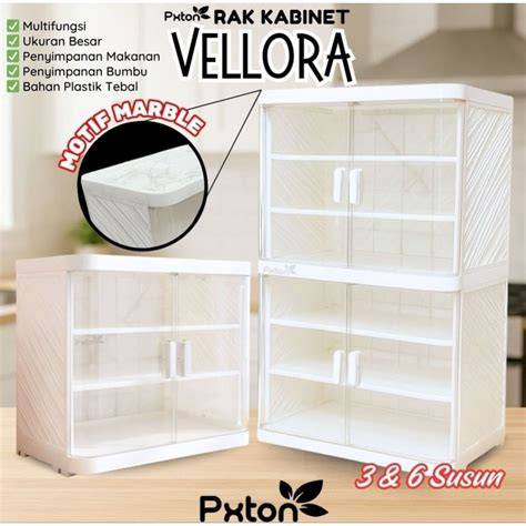 Vellora Susun 3 - Rak Plastik dengan 3 Laci dan Pintu Transparan … - raincitystudios.com