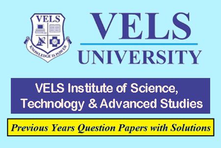 VELS Institute of Science Technology Advanced Studies Solved