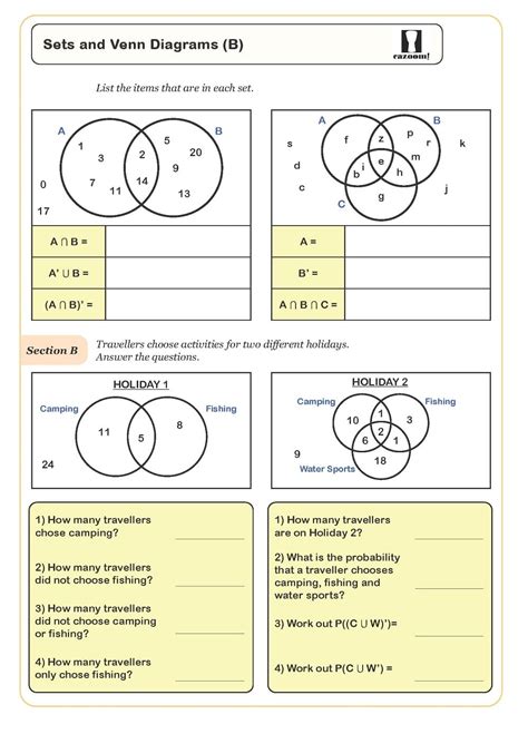 Venn Diagram Worksheets and Templates - wintechmobiles.com