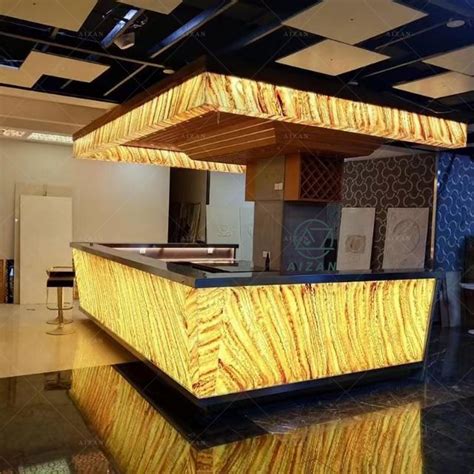 Verified Supplier Onyx Bar Counter Folding Design, LED Lighting ... - balustradellc