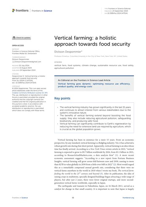 Vertical farming: a holistic approach towards food security - balustradellc