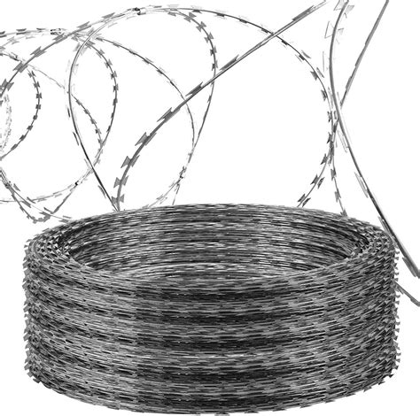 VEVOR Razor Wires, 250ft Razor Barbed Wire 5 Coils, 50 ft Per Roll …