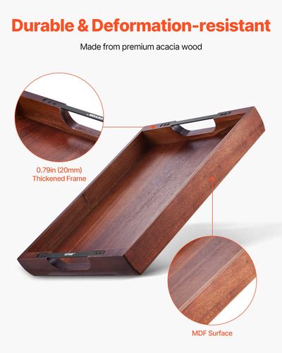 VEVOR Wood Serving Tray Acacia Wooden Tray Board with Handles ... - balustradellc