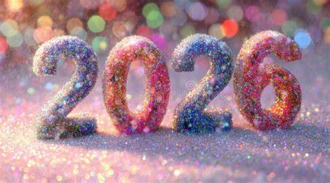 Vibrant coral-textured 2026 numbers and a shimmering ... - Adobe Stock - raincitystudios.com