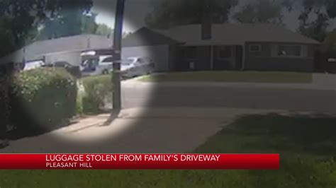 VIDEO: Luggage stolen from family's driveway in Pleasant Hill