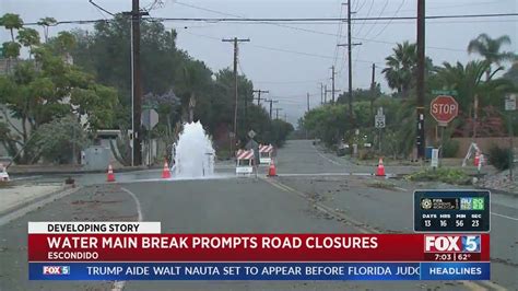 VIDEO: Water main break drenches Escondido street