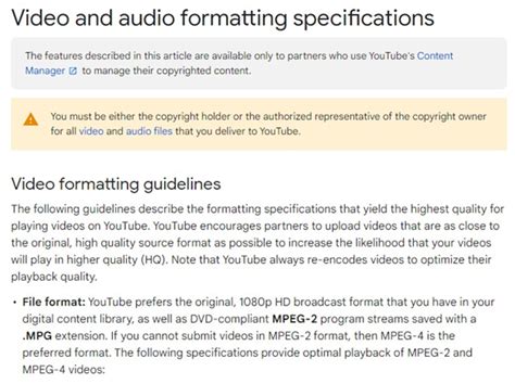 Video and audio formatting specifications - YouTube Help - balustradellc