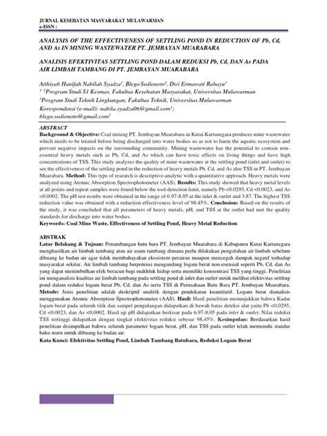 View of Analysis of the Settling Ponds Effectiveness in Reducing the ... - raincitystudios.com