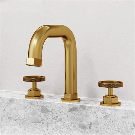 VIGO Hart Widespread Bathroom Faucet in Matte Brushed Gold - balustradellc
