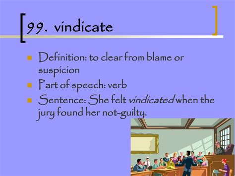 VINDICATE | English meaning - Cambridge Dictionary - balustradellc