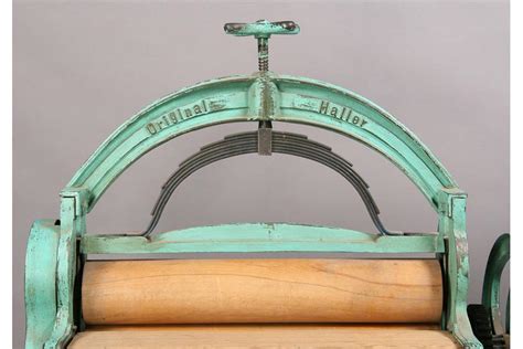 Vintage 'Anglian' Cast Iron Mangle With Pine Rollers - balustradellc