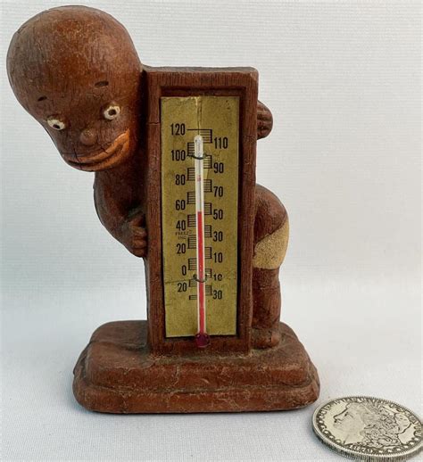 VINTAGE 1949 BLACK AMERICANA THERMOMETER W/BOY …