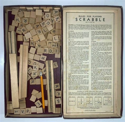 VINTAGE 1953 SELCHOW & RIGHTER SCRABBLE GAME BOARD …