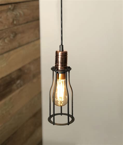 Vintage Black and Copper Metal Cage Pendant Great with Decorative Lamp - balustradellc