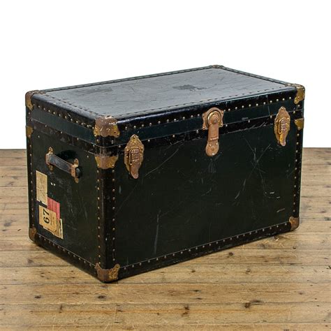 Vintage Black Steamer Trunk for sale - eBay - balustradellc