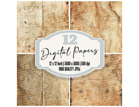 Vintage Cartography Junk Journal Paper Pack 12x Antique World Map ... - balustradellc