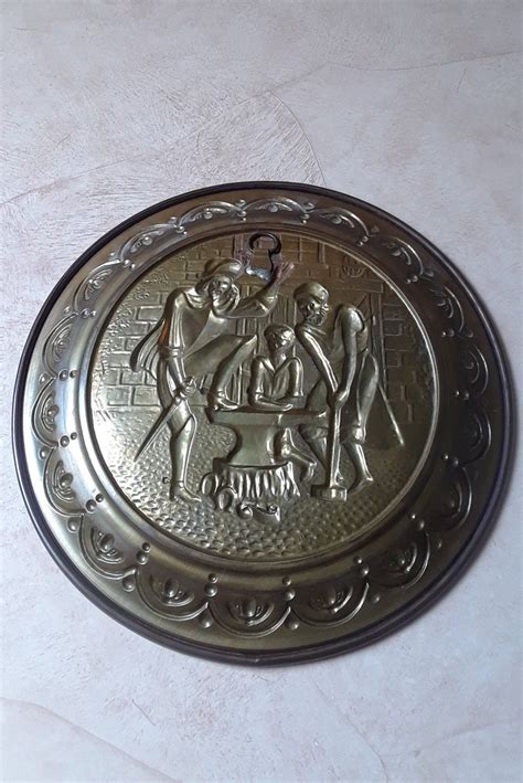 vintage embossed brass decorative wall plaque - eBay - balustradellc