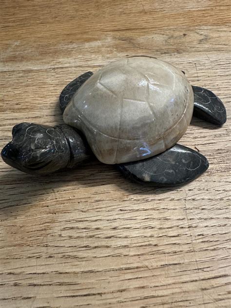 Vintage Hand Carved Stone Sea Turtle Figurine Marble Decor ... - eBay - muktibox.com