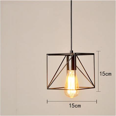 Vintage Industrial Pendant Light, Black Metal Cage … - balustradellc