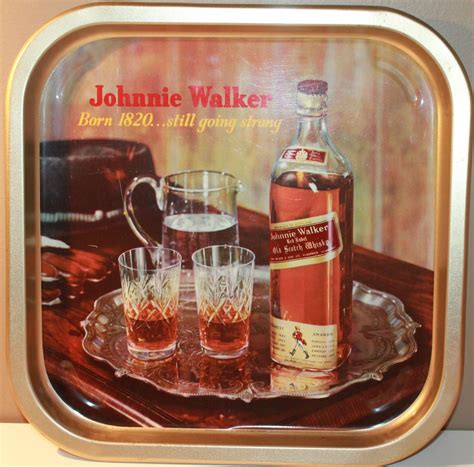 VINTAGE JOHNNIE WALKER SCOTCH WHISKEY DRINK TRAY ADVERTISING BAR …