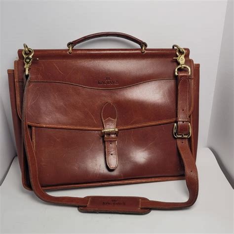 Vintage King Ranch Multi Compartment Leather Brief Case Messenger Bag ... - balustradellc