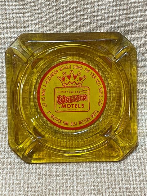 VINTAGE MIMOSA MOTEL IRONTON, MISSOURI GLASS ASHTRAY …