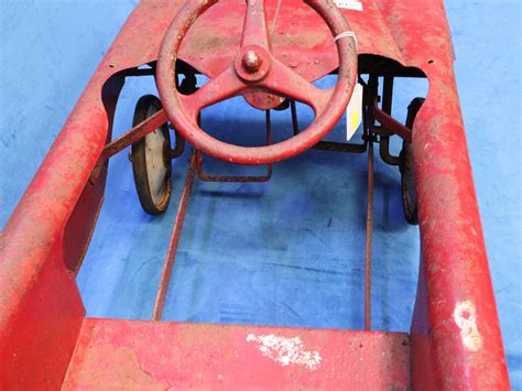 Vintage Red Pedal Car Frame - Restoration Project - muktibox.com