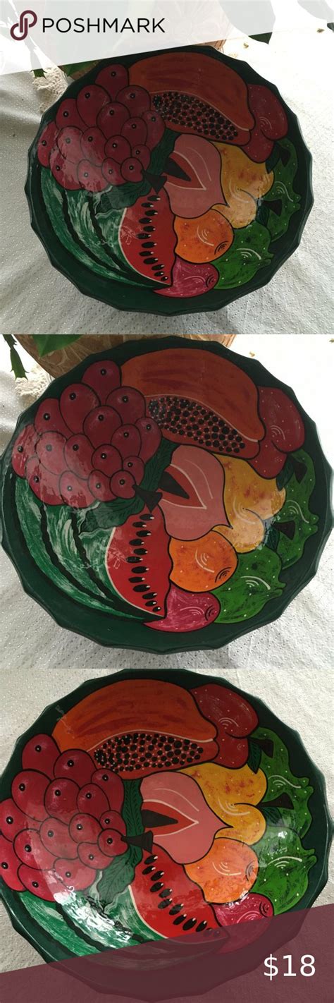 Vintage Set of 5 Hand Painted Fruit Themed Ceramic Mexican ... - Etsy - muktibox.com