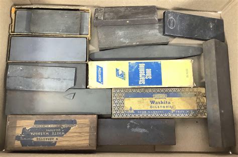 Vintage Sharpening Stones Lot 4 Knife Tool Hone Whetstone Oil Stone - balustradellc