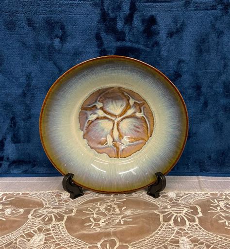 Vintage Studio Art Pottery Chip and Dip Platter, Crystalline Glaze ... - muktibox.com
