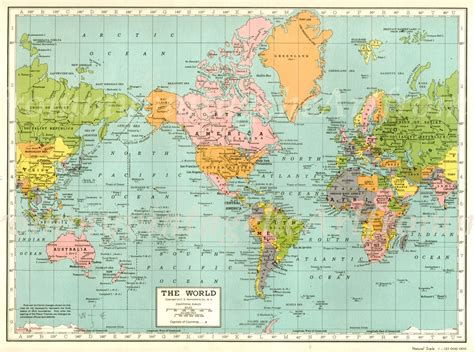 Vintage World Maps - Old World Prints - balustradellc