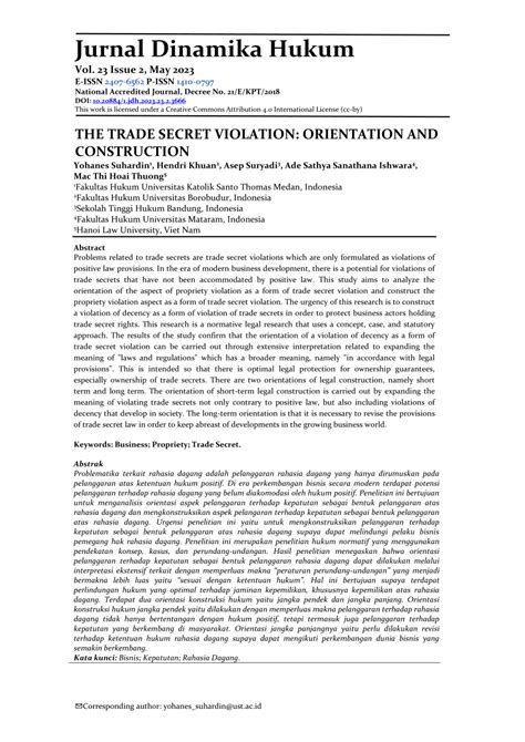 Violation Of Properity As A Form Of Trade Secret Violation: … - balustradellc