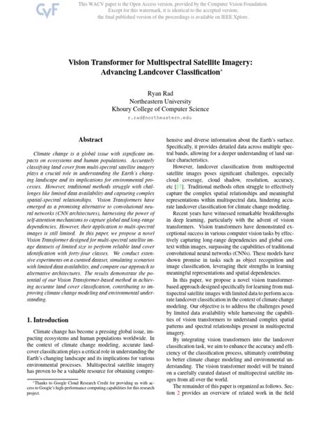 Vision Transformer for Multispectral Satellite Imagery: Advancing ... - wintechmobiles.com
