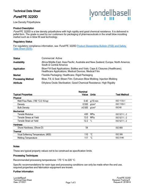 VITAMIDE BF13 LyondellBasell- Technical Datasheet Omnexus. 