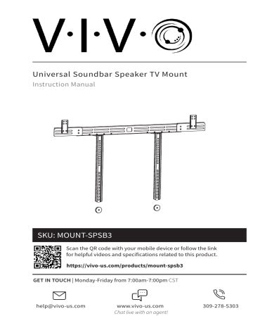 VIVO Universal Soundbar Speaker TV Mount Instruction Manual