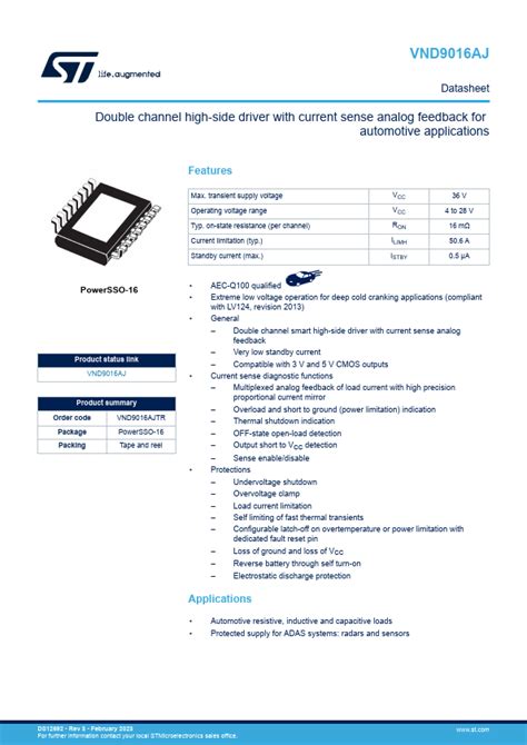 VND9016AJTR STMicroelectronics Mouser Uruguay