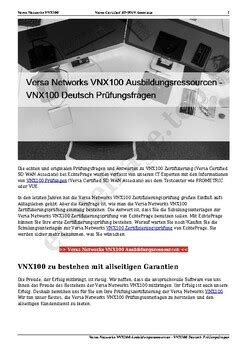 VNX100 Prüfungsinformationen