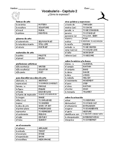 VOCABULARY LIST for Chapter 2 and how to complete it!